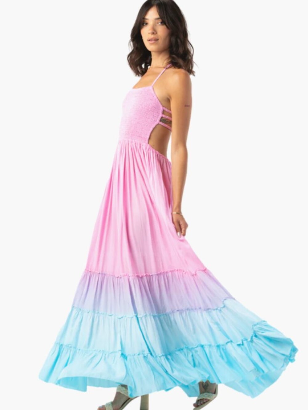 Tiare Hawaii Naia Maxi Dress Pink Blue Ombre